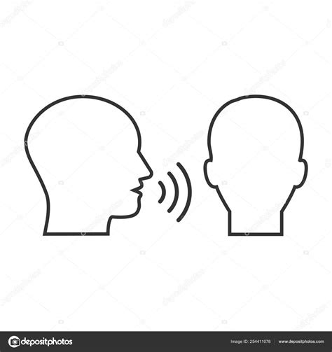 Head People Listen And Speak Icon Vector Illustration Flat Design