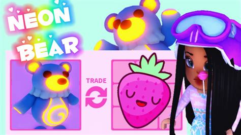 Making Trading Neon Water Moon Bear In Adopt Me YouTube