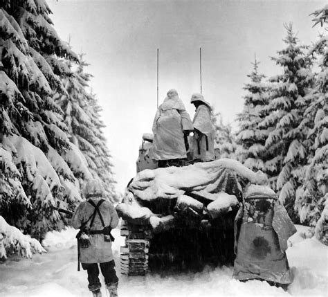 Photo M4 Sherman Tank And Troops Of Company G 740th Tank Battalion