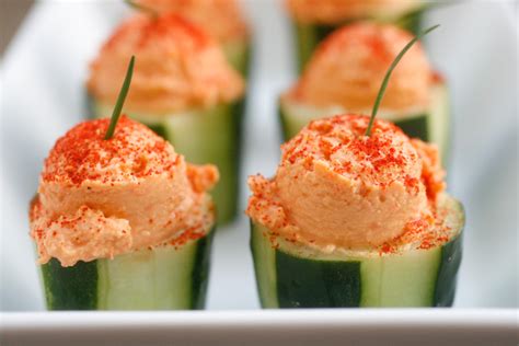 Red Pepper Hummus In Cucumber Cups P1 Flickr