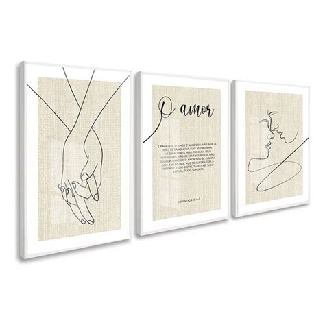 Quadro Decorativo Para Quarto De Casal Traços Mãos Dadas Elo7