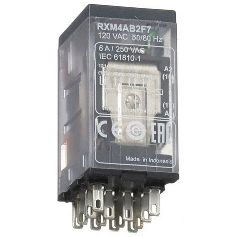 Schneider Electric General Purpose Relay 120V AC Coil Volts Square