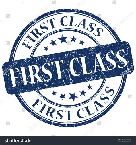 First Class Blue Grunge Stamp Stock Illustration 152455793 Shutterstock