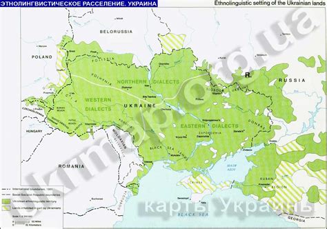 Карта территории этнолингвистического расселения украинцев