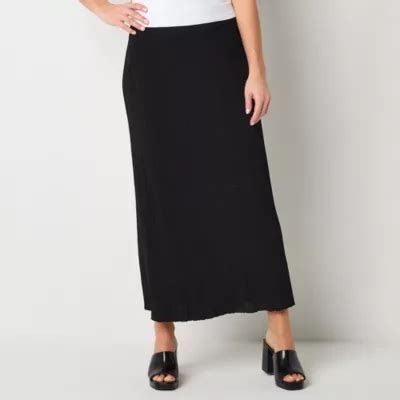 Liz Claiborne Womens Mid Rise Midi Full Skirt Color Black JCPenney