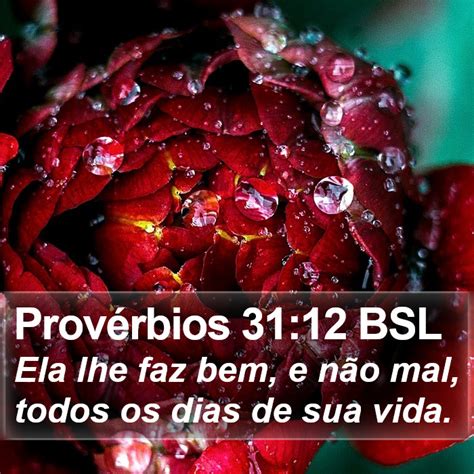 Provérbios 31 12 BSL Ela lhe faz bem e não mal todos os dias de sua