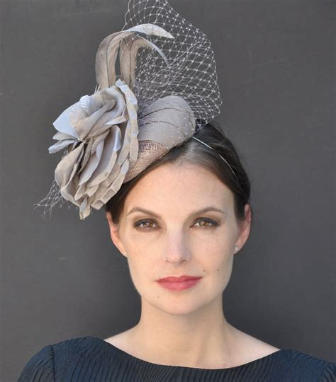 Taupe Gray Fascinator Wedding Fascinator Hat Wedding Hat Derby Hat