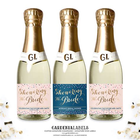 Bridal Shower Favors Mini Champagne Labels Bachelorette Etsy Mini Champagne Mini Champagne