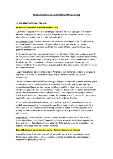 Problemas Sociales Latinoamericanos PROBLEMAS SOCIALES