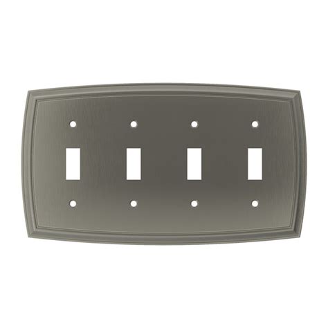 Allen Roth Winslow 4 Gang Toggle Wall Plate Brushed Nickel Each