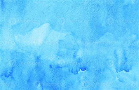 Watercolor watery light blue background painting. Hand painted ...