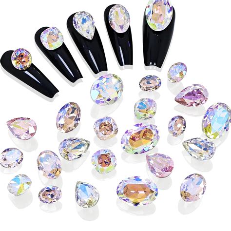 Amazon DONGZHOU Big Nail Art Rhinestone48Pcs Mixed Color