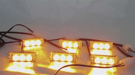 6x3 Led Grill Strobe Light Bars Amber Youtube