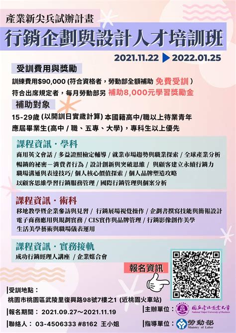 【桃園校區創研所】產業新尖兵 行銷企劃與設計人才培訓班~1122開課~名額有限熱烈招生中