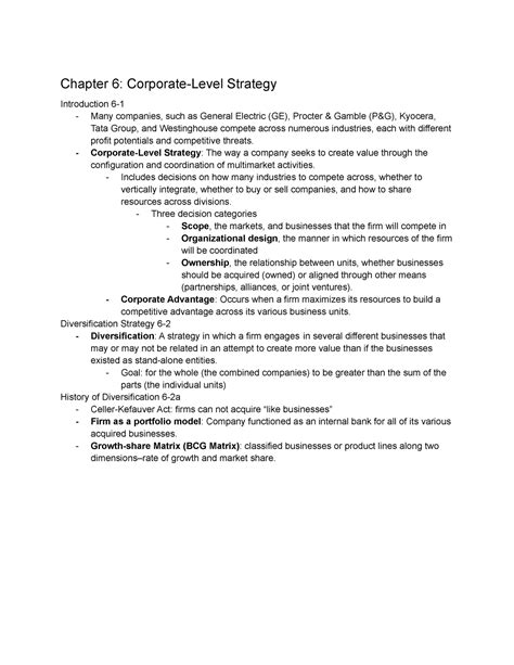 Mgmt Chapter Chapter Corporate Level Strategy Introduction