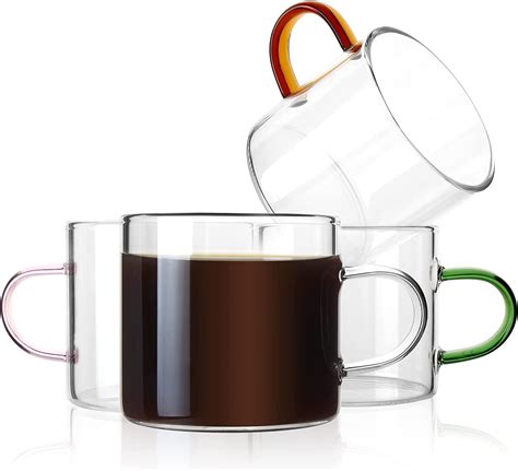 Tuksik Espresso Cups4oz Glass Espresso Coffee Cups Set Of 4 Small Cappuccino Mugs Clear Shot