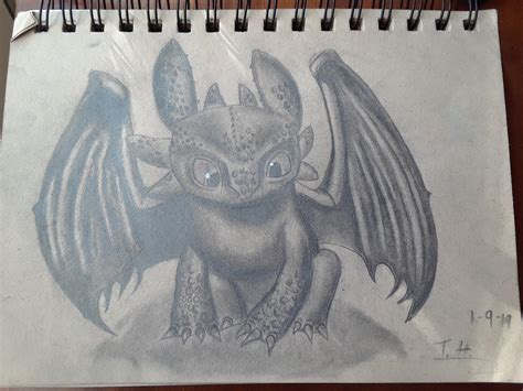 A drawing of toothless from httyd by ForsakenMoons on DeviantArt