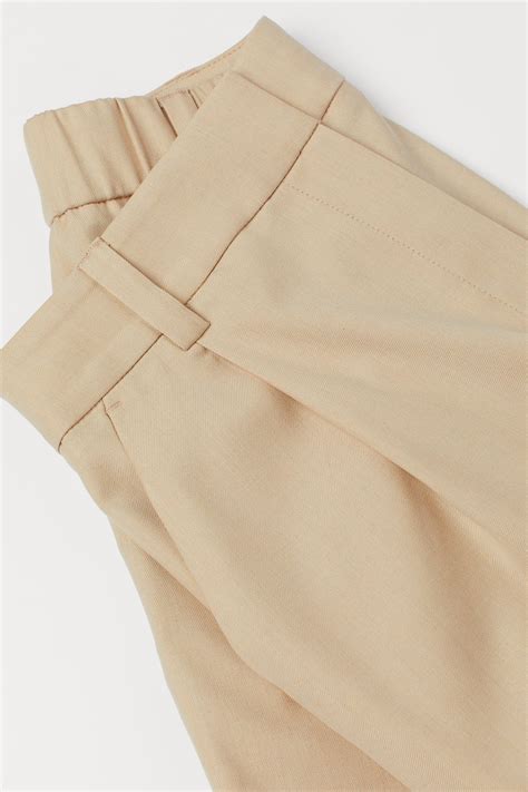 Pleat Detail Shorts Beige Ladies Handm Us