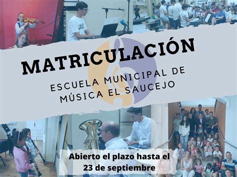 Abierto Plazo MatriculaciÓn Escuela Municipal De MÚsica El Saucejo