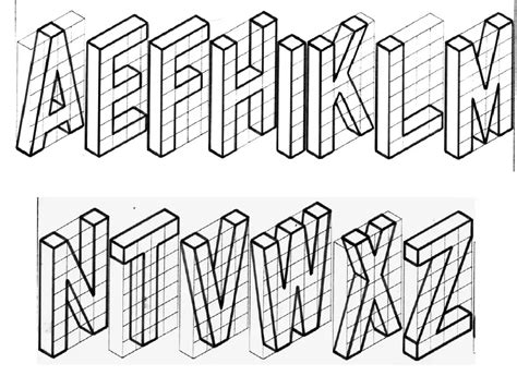 LETRAS Perspectiva Gráfica Geometría euclidiana Lettering