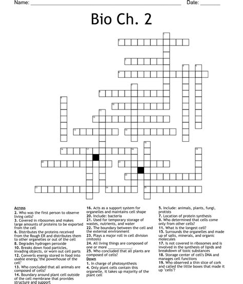 Bio Ch Crossword Wordmint