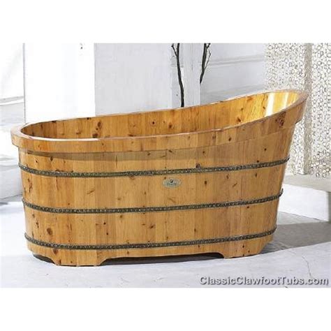 wooden bathtub