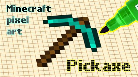 Minecraft Pickaxe Pixel Art Youtube