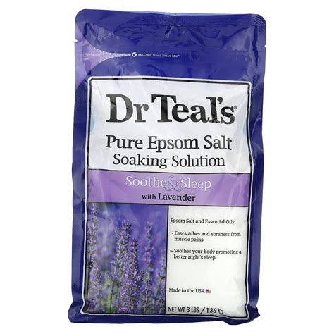 Dr Teal S Pure Epsom Salt Soaking Solution Lavender 3 Lbs 1 36 Kg