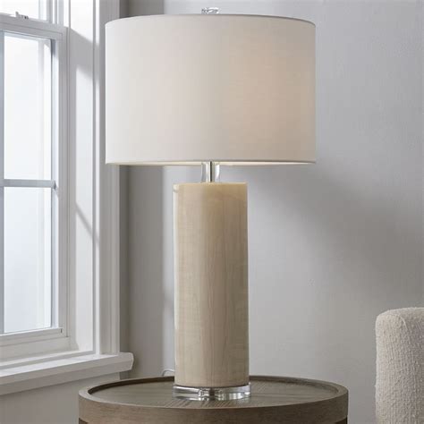 Serene Ceramic Column Table Lamp Table Lamp Unique Table Lamps Lamp