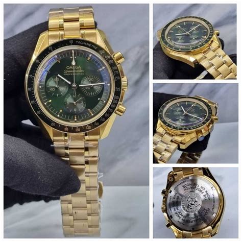 Jual Keraton Jam Tangan Pria Omega Speedmaster Chronograph Gold Plat