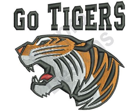 Go Tigers Machine Embroidery Design Etsy