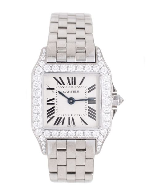 Cartier Santos Demoiselle White Gold Diamond Ladies Watch 22949