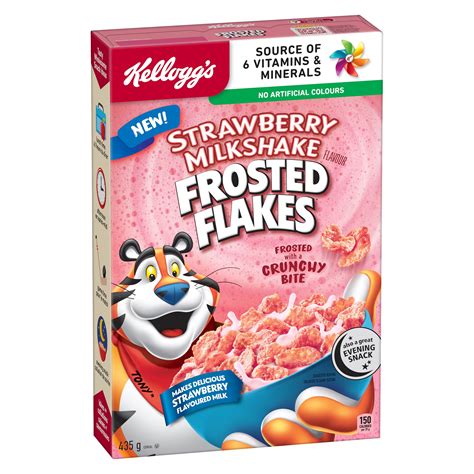 Kelloggs Frosted Flakes Strawberry Milkshake Flavour Cereal Smartlabel