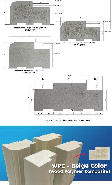 Non Polished Wpc Door Frame Size 60x30 Mm To 150x63mm Feature