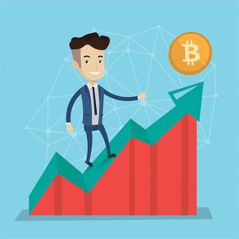 Empresario De Pie En El Gr Fico De Crecimiento Bitcoin Vector Premium