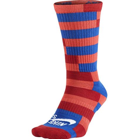 Nike Sb Dri Fit Striped Crew Socks 1 Pair Daring Redgame Royal