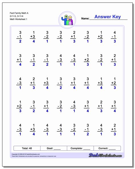 Mad Minute Subtraction Worksheet