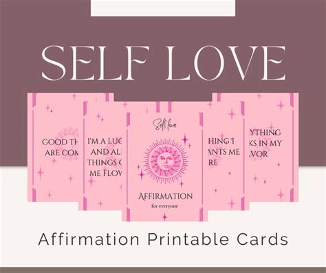 40 Self Love Affirmation Cards Digital Download Mindfulness