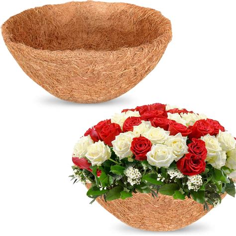 Halatool 2pcs 18 Inch Coconut Liners Coco Coir Hanging Basket Liners 100 Natural