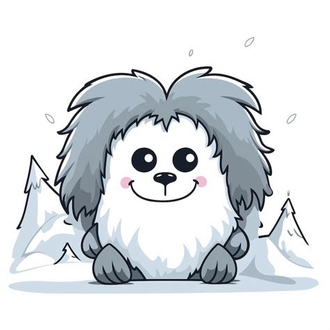 Premium Vector Cute Cartoon Dog Sitting On The Snowy Mountain Vector