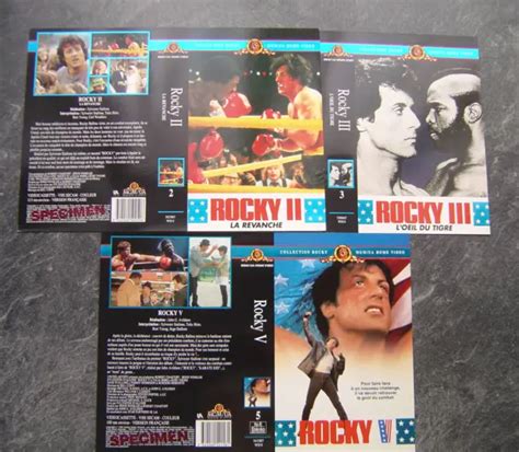 ROCKY 2 3 5 Lot De 3 Jaquettes Vhs Comme Neuves Collection Rocky