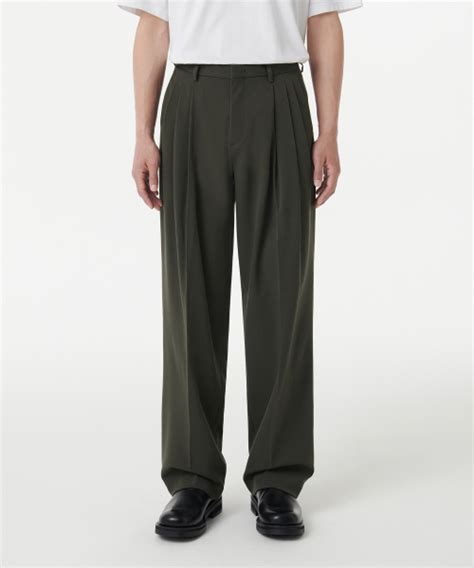 Musinsa Musinsa Standard Three Pleated Semi Balloon Slacks Dusty Khaki