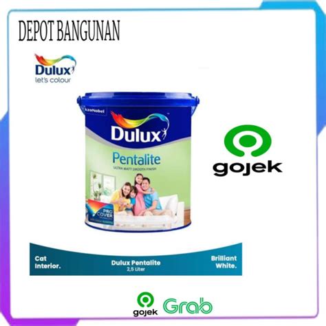 Jual Cat Tembok Dulux Pentalite Interior Brilliant White 2 5 Liter