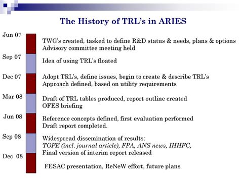 The Past, Present and Future of TRL’s in ARIES - ppt download
