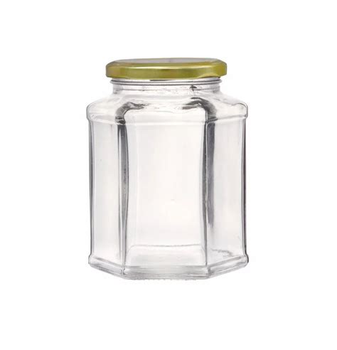 Transparent 400ML Hexagonal Glass Jar At 12 5 Piece In Firozabad ID