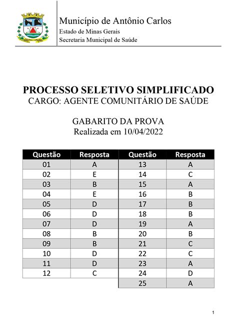 Simulados Do Sus Gabarito Retoedu