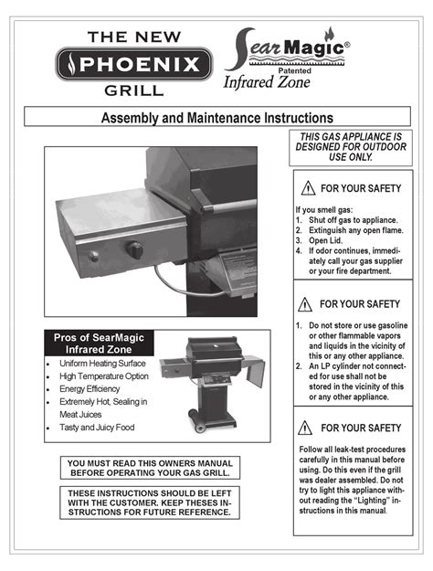 MHP PHOENIX GRILL ASSEMBLY AND MAINTENANCE INSTRUCTIONS Pdf Download ...