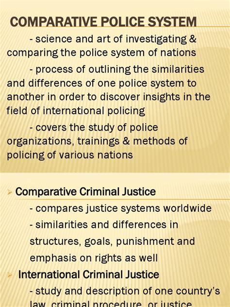 Comparative Police System Pdf Police Crime And Violence