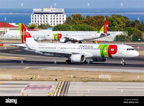 Tap Air Portugal Airbus A321neo Aircraft Lisbon Airport In Portugal