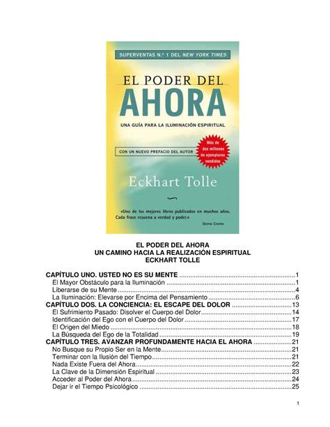 Tolle Eckhart El Poder Del Ahora EL PODER DEL AHORA UN CAMINO HACIA